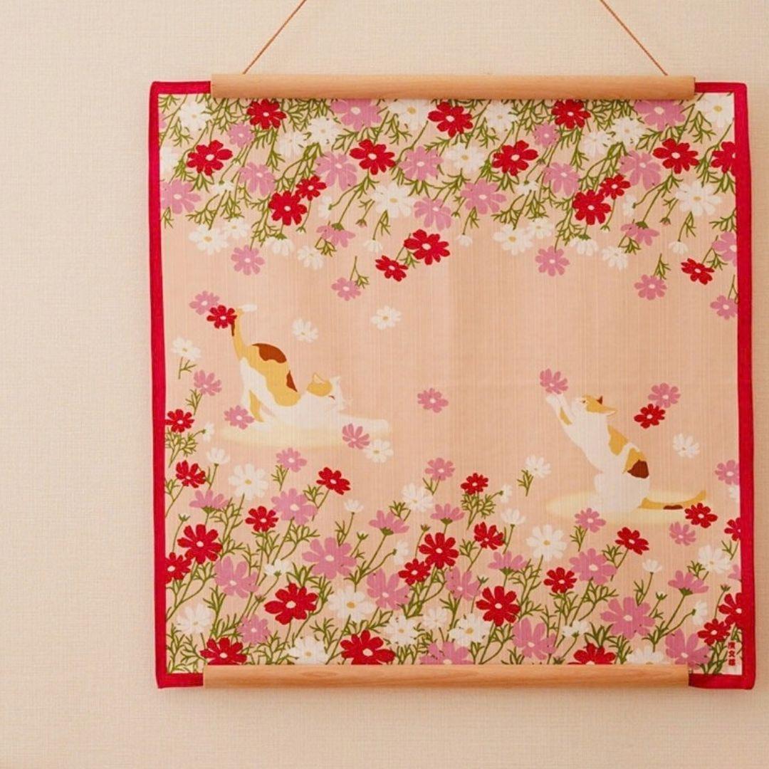 Furoshiki Japanse knoopdoek Happy Cat 50cm