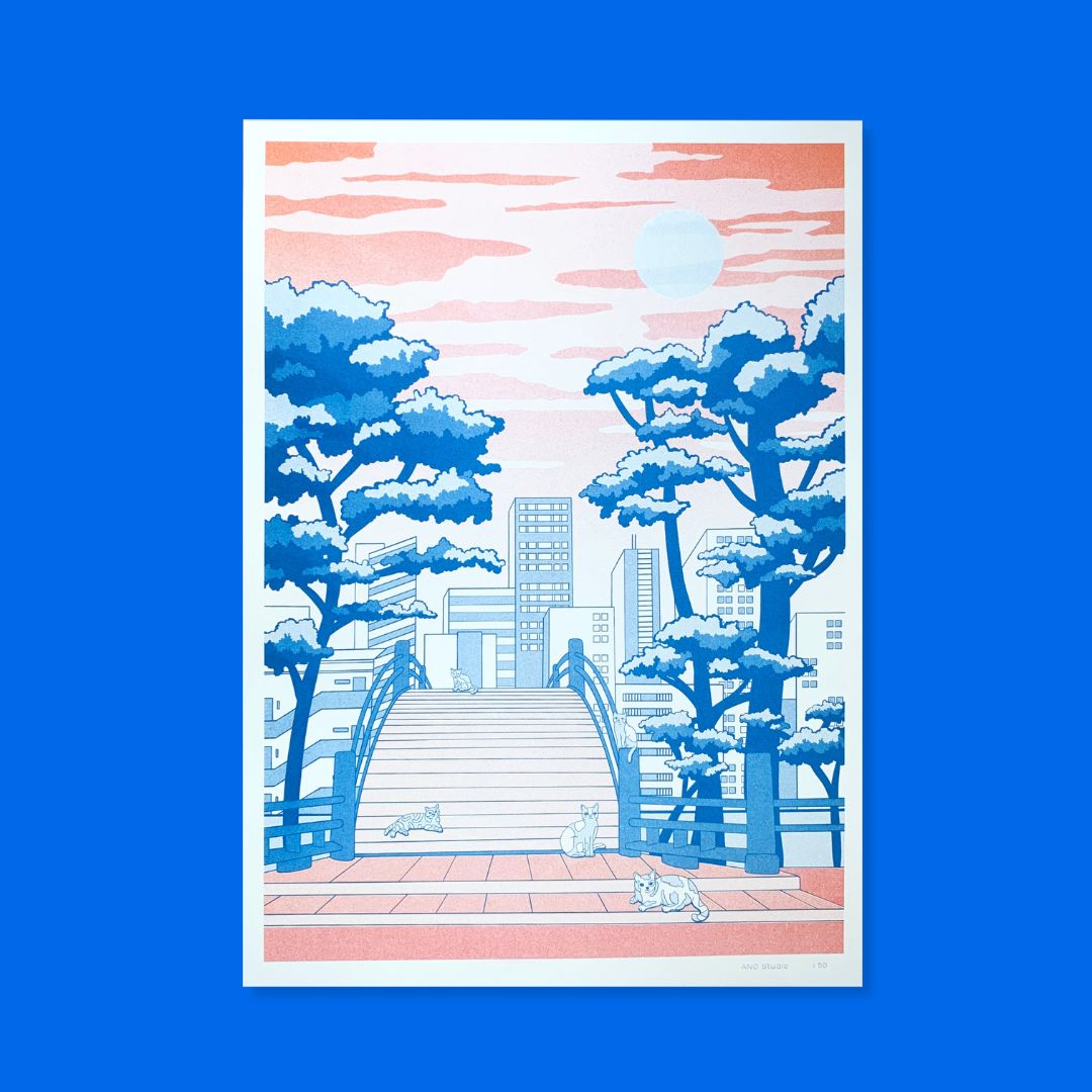 Ano A3 Riso Print Neko no Hashi