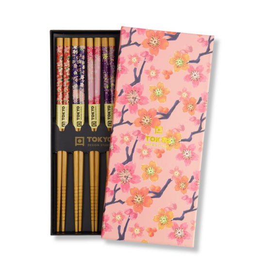 Japanse eetstokjes set Sakura Pink