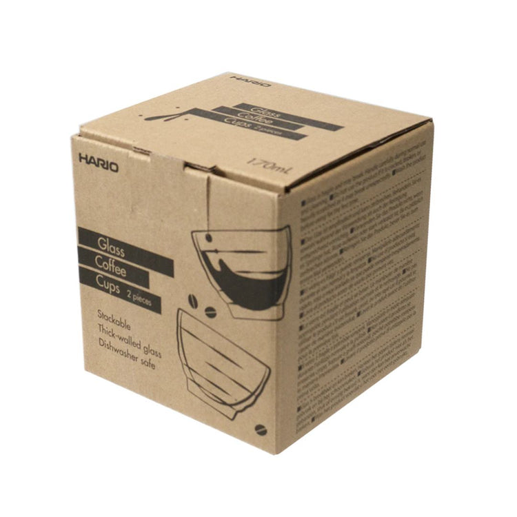 HARIO Yunomi theekopjes van hittebestendig glas, set van 2