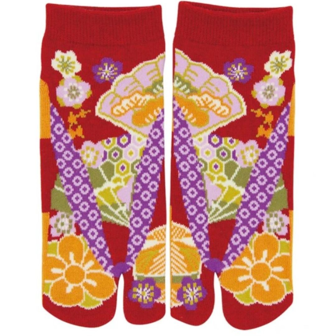 Japanse tabi sokken Sensu Rood