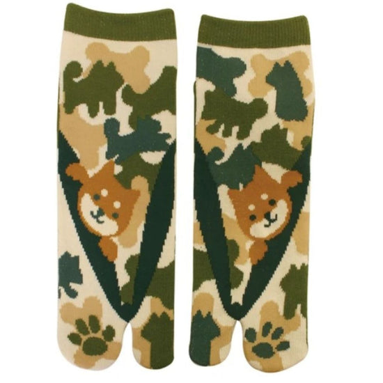 Japanse tabi sokken Shiba in Camouflage mt 40-44
