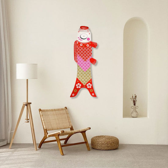 Koinobori karpervlag Golden Red 140cm