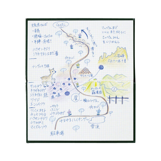 Kokuyo Sketch Book met minimalistische Japanse kaft, compact formaat en geruite pagina’s voor tekenen en notities.