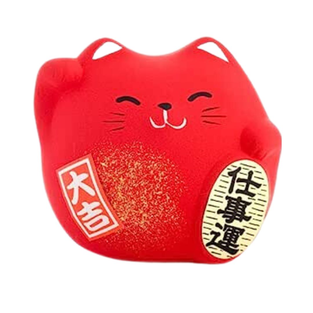 Maneki neko gelukskat rood