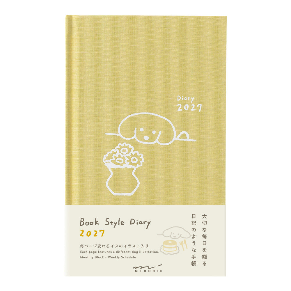Midori Book Style Diary Dog Yellow B6 2027