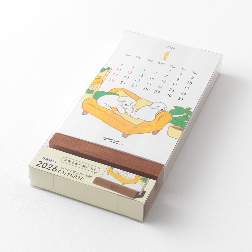 Midori Stand Kalender 2026 Dogs