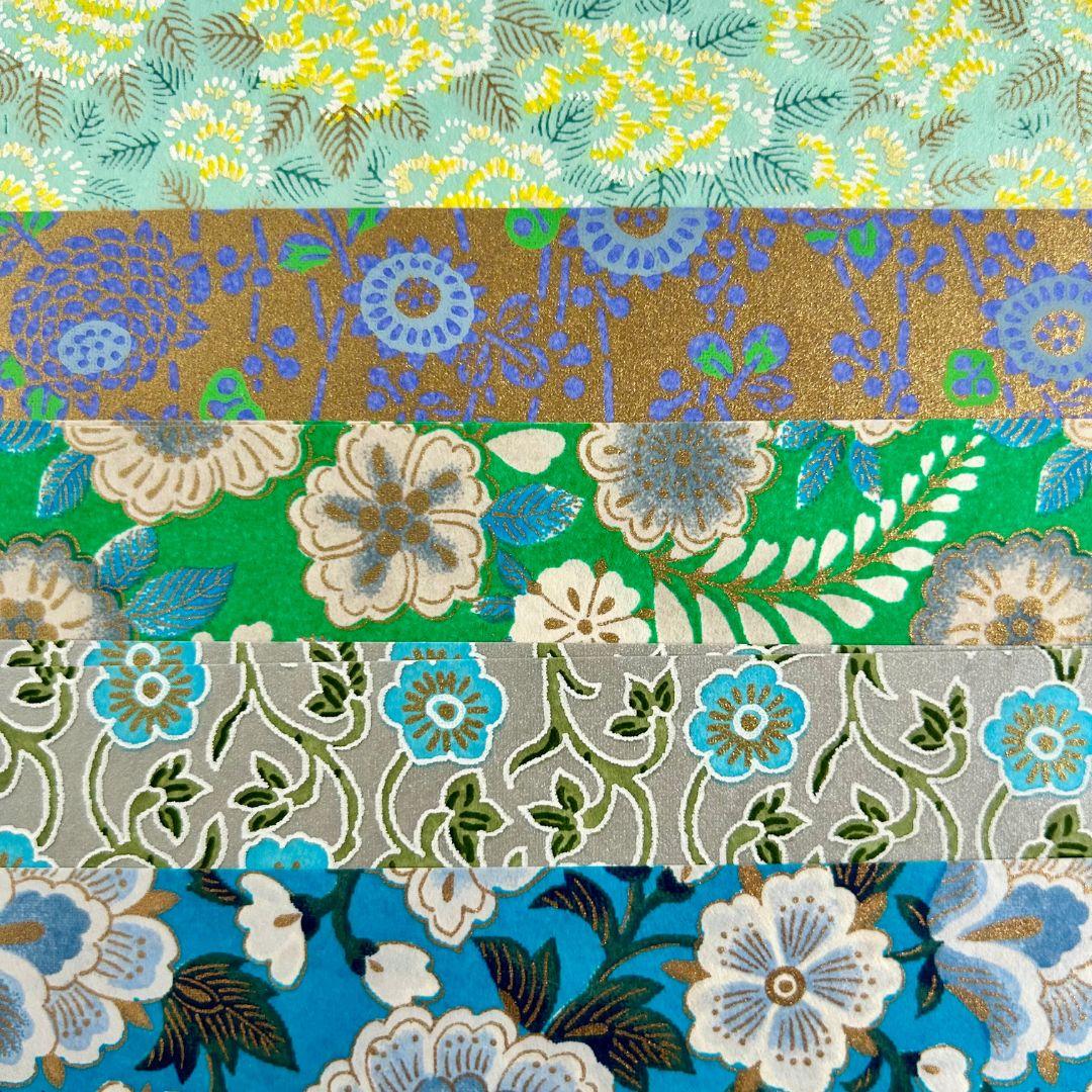 Shogado Origamipapier Kyoto | Garden Blue| 10 Velletjes met Japanse Patronen