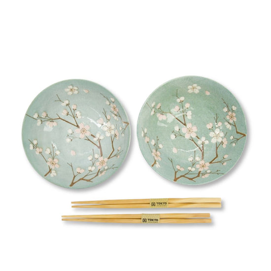 Japanse sakura kommenset Fujisakura, inclusief stokjes, ideaal voor ramen en soep.