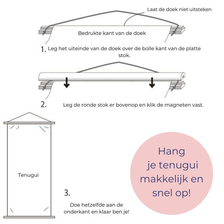 Tenugui hanger met magneten