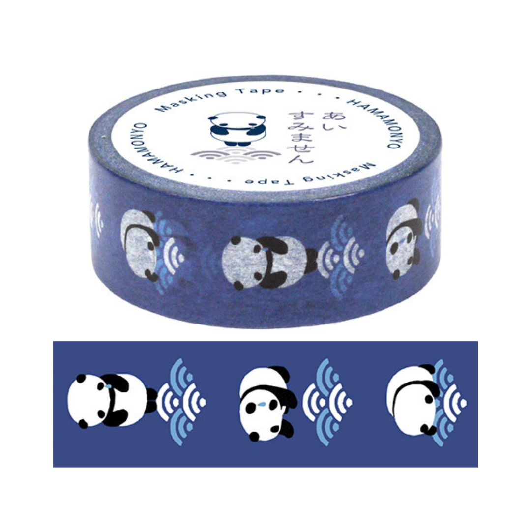 Washi Tape Hamamonyo Panda Blue 5M