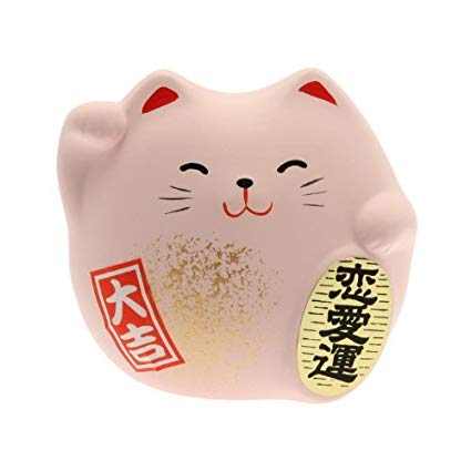 maneki neko gelukskatje roze