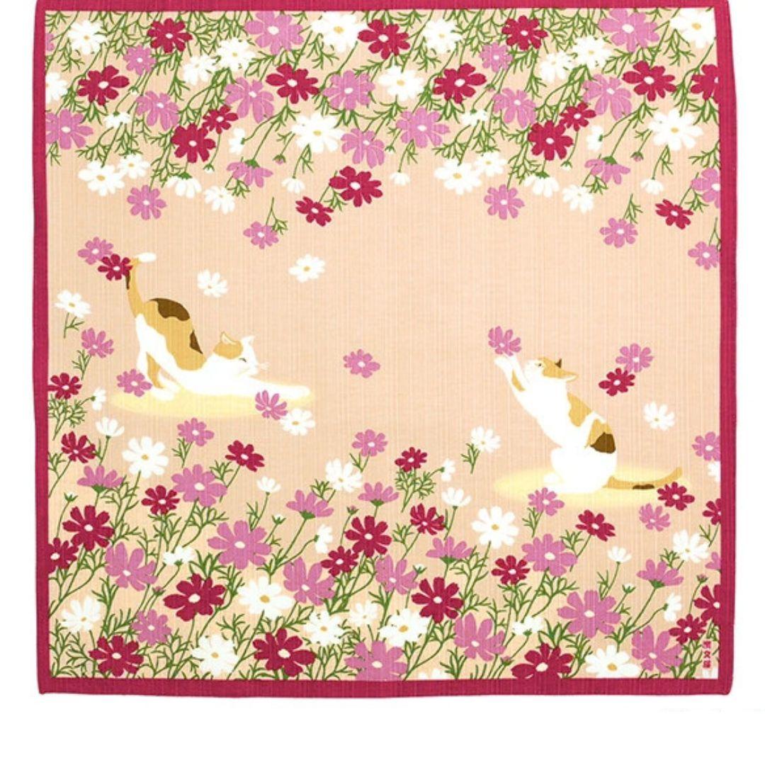 Furoshiki Japanse knoopdoek Happy Cat 50cm
