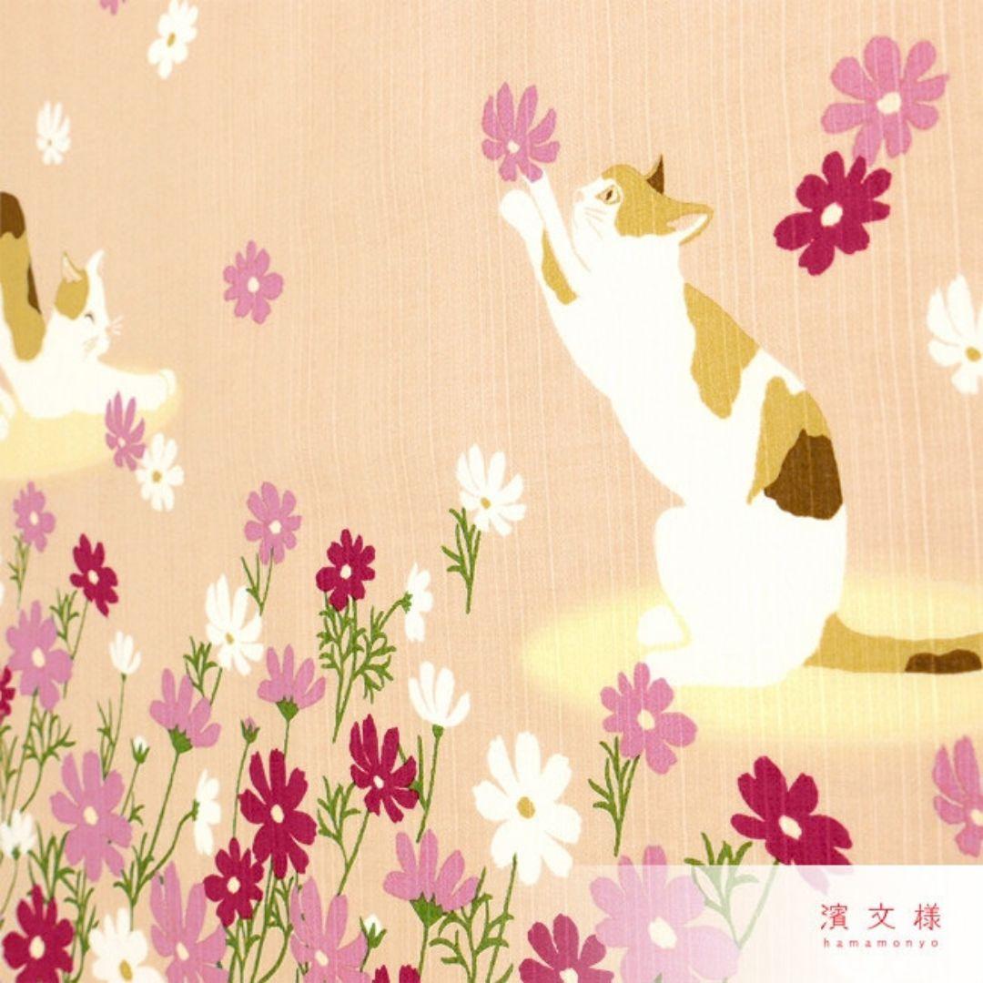 Furoshiki Japanse knoopdoek Happy Cat 50cm