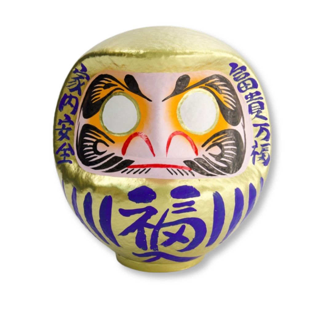 Daruma Gelukspoppetje Goud 12cm