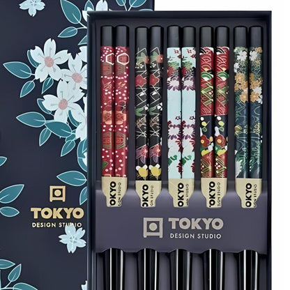 Eetstokjes Cadeau-set  Kersenbloesem Blauw