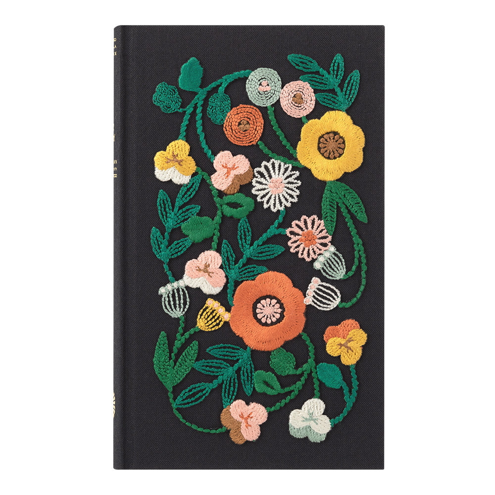Midori Daily Dairy-5 Years Embroidery-Black