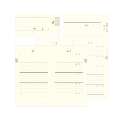 Midori Daily Dairy-5 Years Embroidery-Black