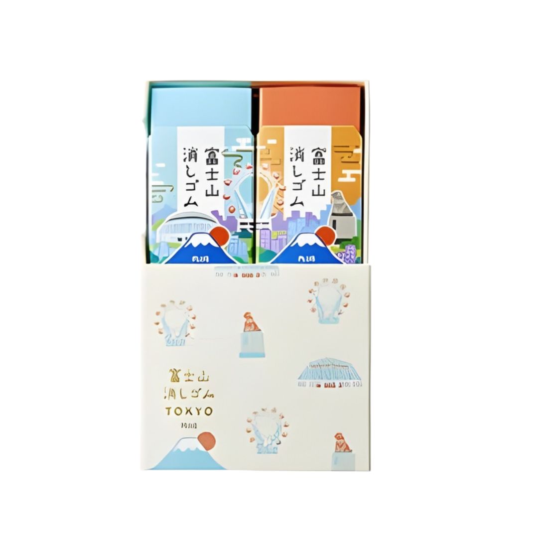 Mt Fuji verschijnt bij elke gumstreek. Limited edition PLUS AIR-IN gummen met uniek Japans design.