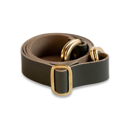 Verstelbare Leren Riem Olive by Link Collective