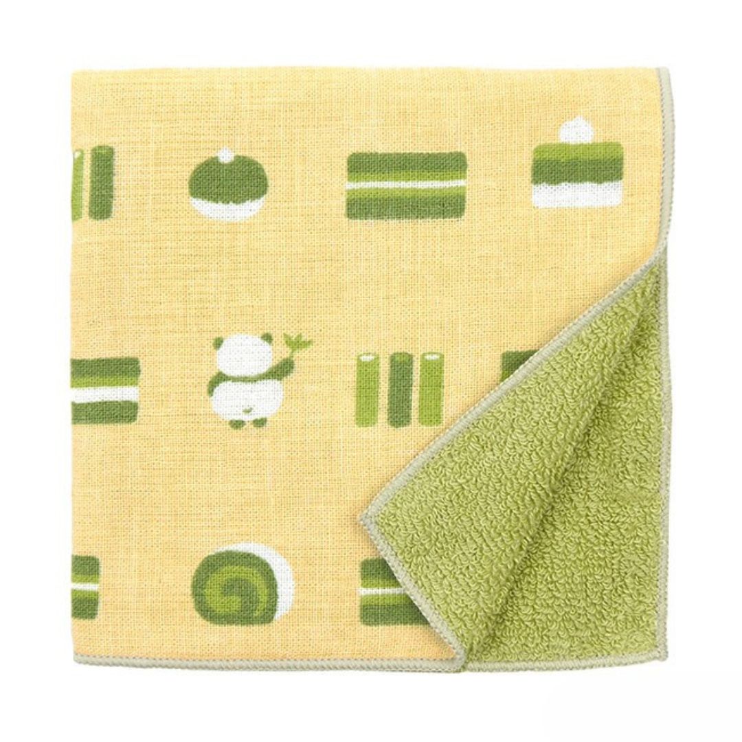 Hankachi Japans handdoekje Panda Matcha-roll
