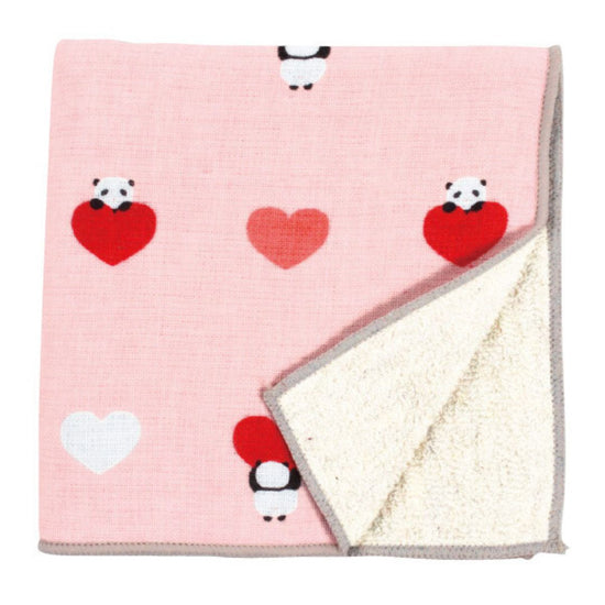 Hankachi Japans handdoekje Panda Pink