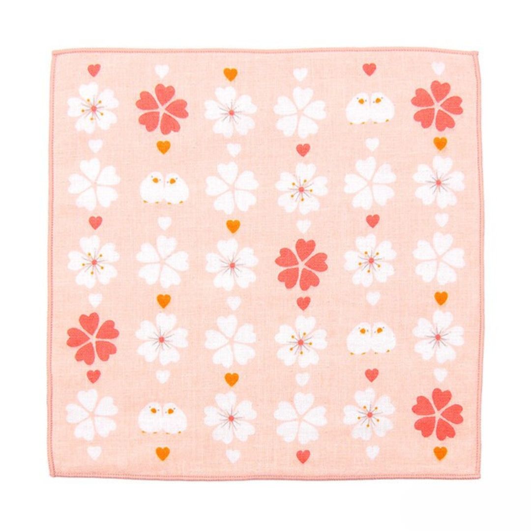 Hankachi Japans handdoekje Sakura Birds