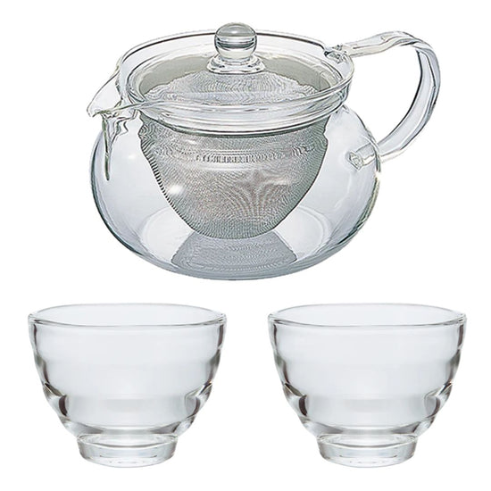HARIO Cha Cha Thee Set voor Twee met glazen theepot en kopjes