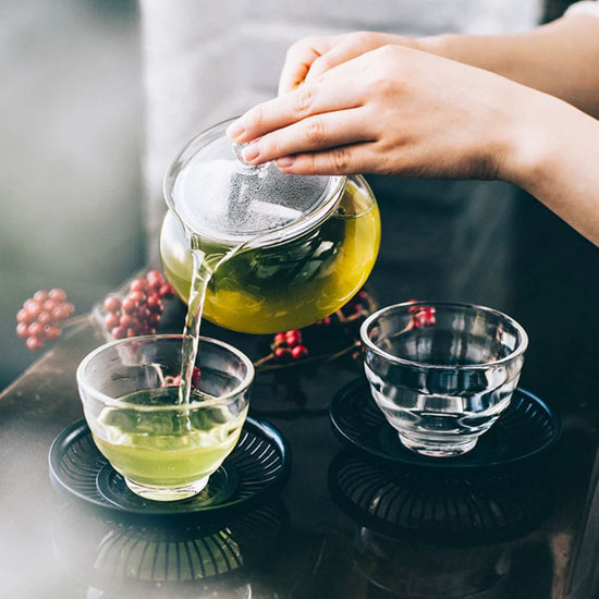 Japanse theeset van hittebestendig glas, ideaal voor twee personen