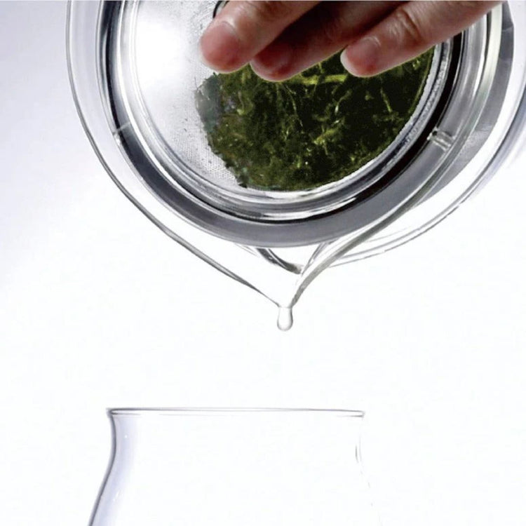 Japanse glazen theepot met roestvrijstalen filter van HARIO