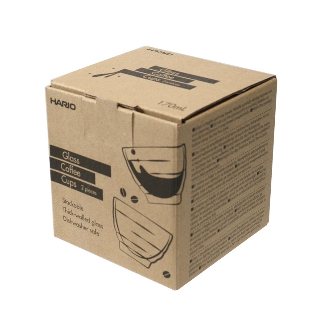 HARIO Yunomi theekopjes van hittebestendig glas, set van 2