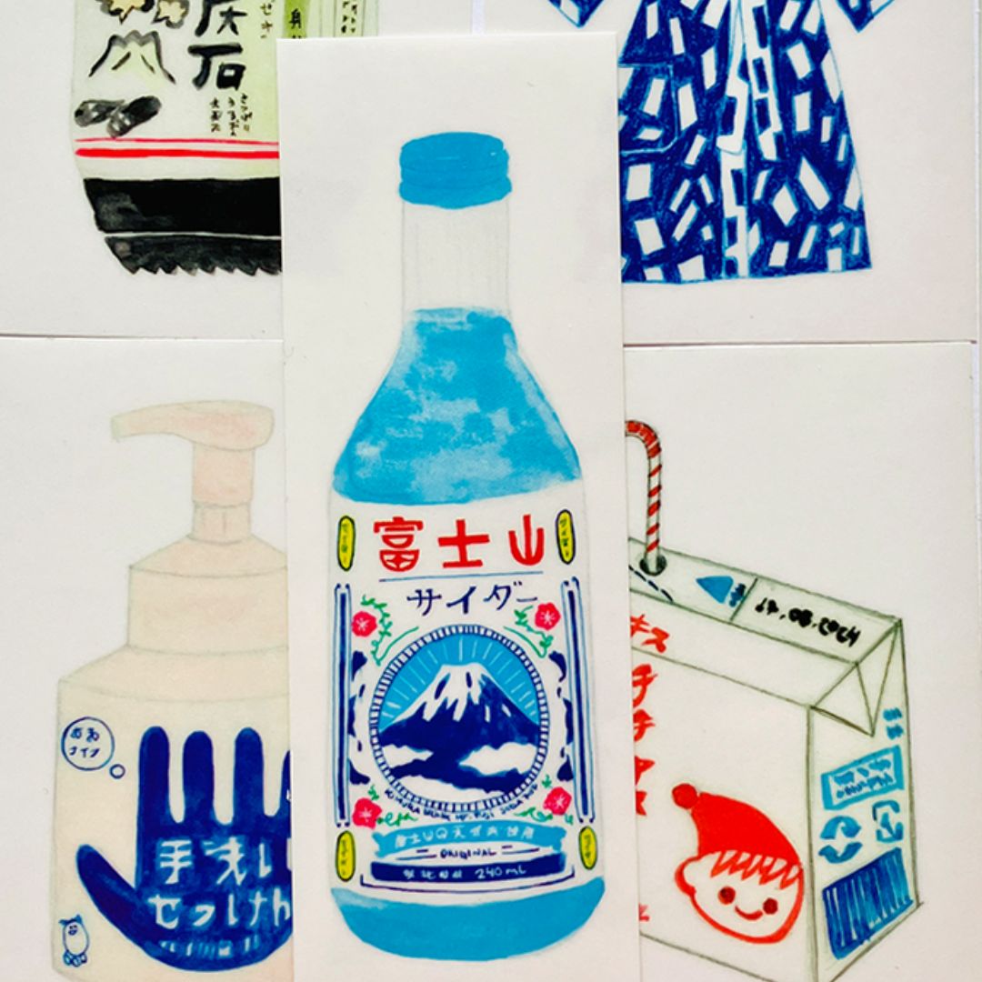 Japan Stickers Blue - Melina Pecharki