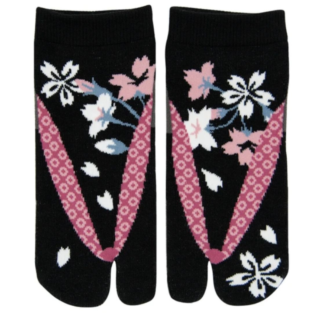 Japanse tabi sokken Sakura Black mt 37-39