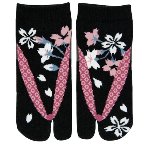 Japanse tabi sokken Sakura Black mt 37-39