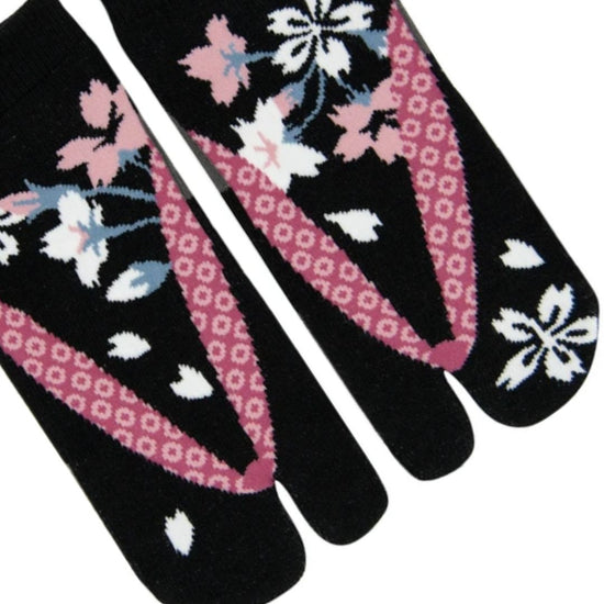 Japanse tabi sokken Sakura Black mt 37-39