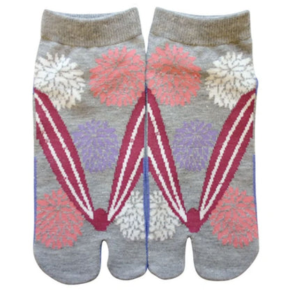 Japanse tabi sokken Kiku Grey