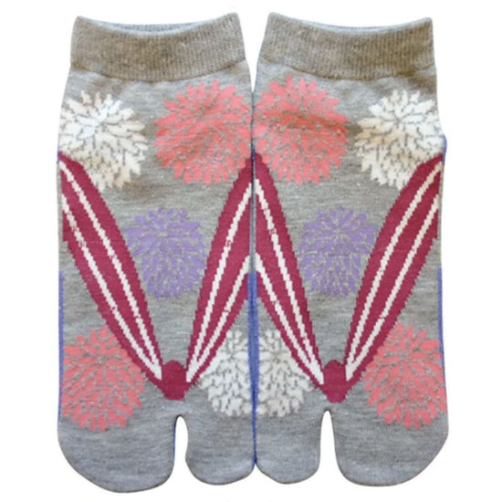 Japanse tabi sokken Kiku Grey