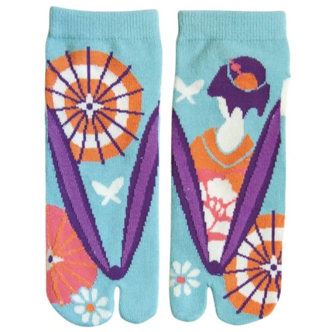 Japanse tabi sokken Maiko Lichtblauw