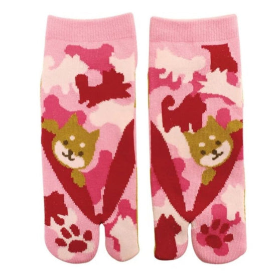 Japanse tabi sokken Shiba Roze