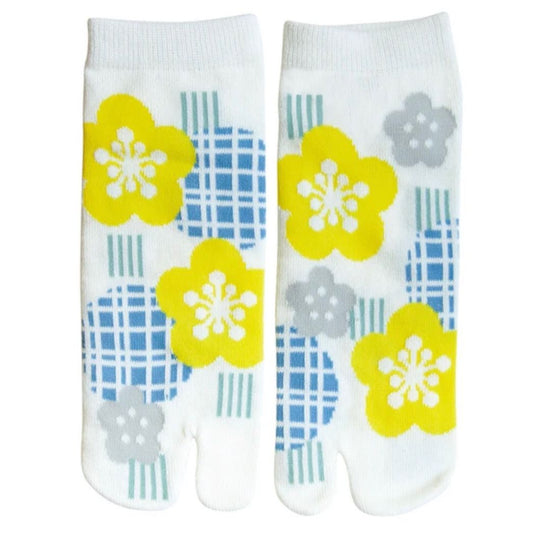 Japanse tabi sokken Ume bloesem Geel