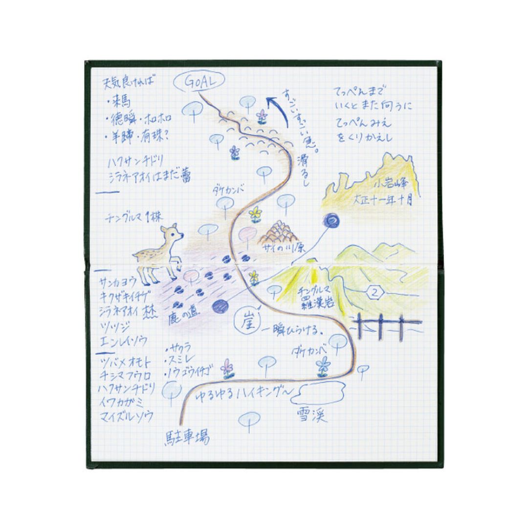 Kokuyo Sketch Book met minimalistische Japanse kaft, compact formaat en geruite pagina’s voor tekenen en notities.