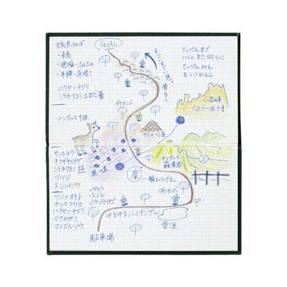Kokuyo Sketch Book met minimalistische Japanse kaft, compact formaat en geruite pagina’s voor tekenen en notities.