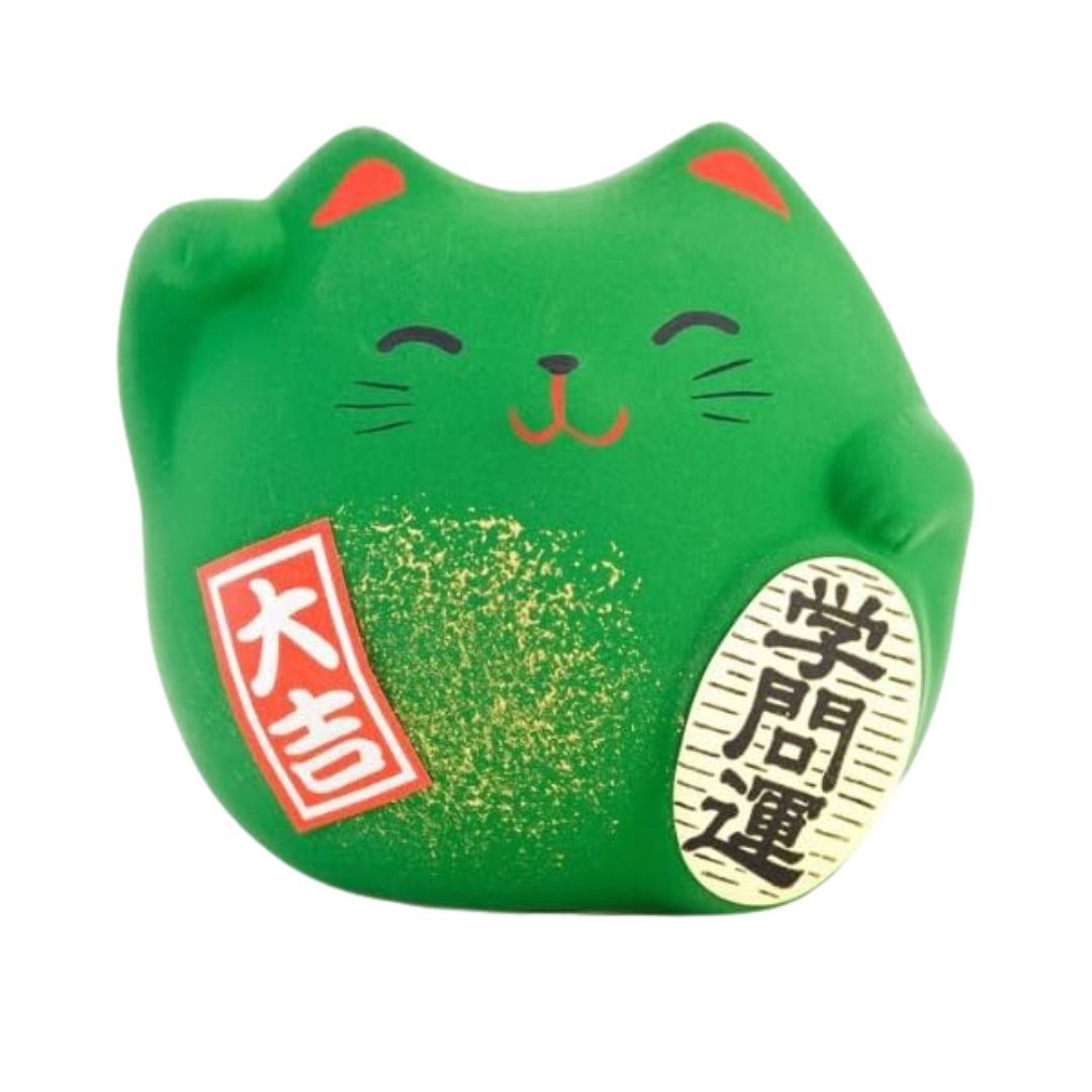 Maneki neko gelukskat groen