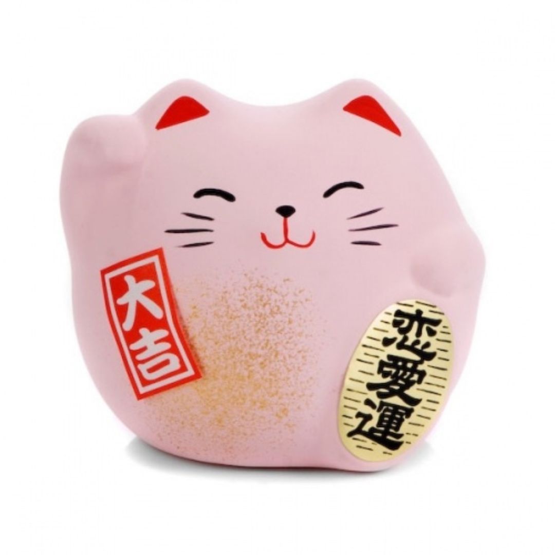 Maneki neko gelukskat roze