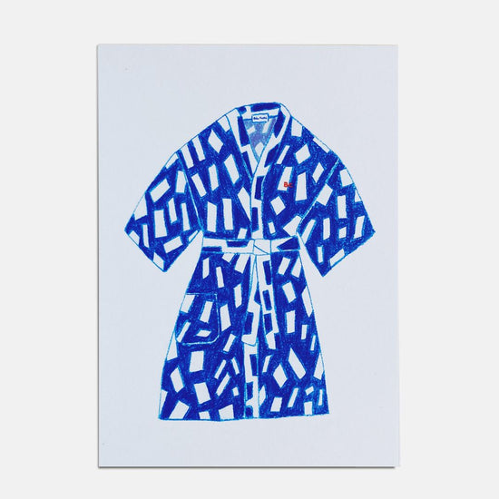 Japanse Wenskaart Kimono Blue - Melina Pecharki