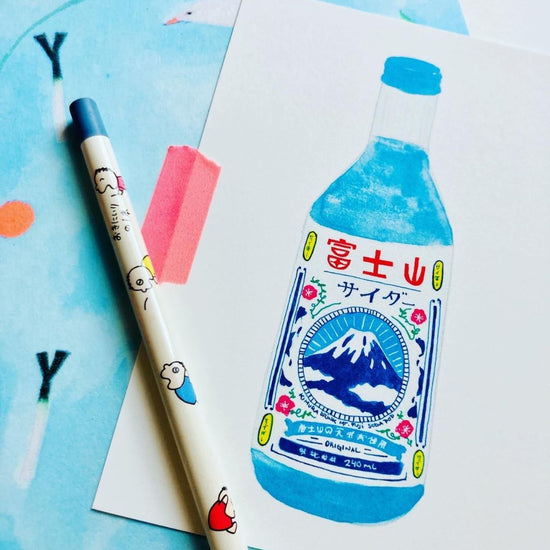 Japanse Wenskaart Soda Pop Fuji - Melina Pecharki