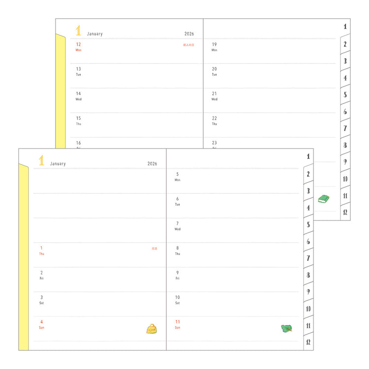 Midori Pocket Diary 2026 A6 Dog
