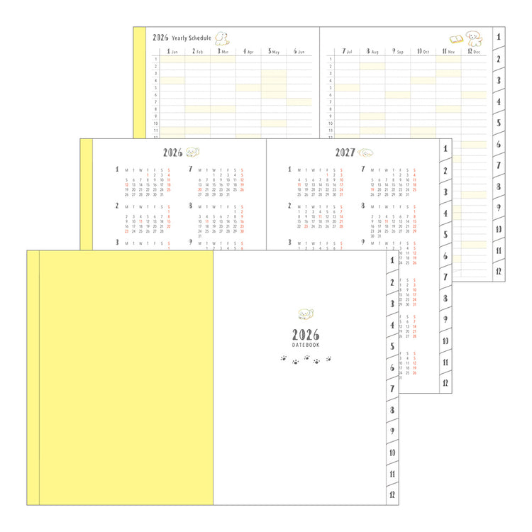 Midori Pocket Diary 2026 A6 Dog
