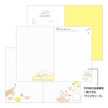 Midori Pocket Diary 2026 B6 Dog