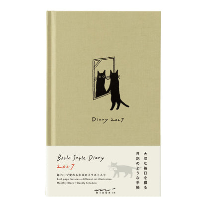 Midori Book Style Diary Cat Beige B6 2027